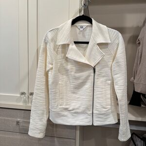 Jack by BB Dakota Cream Blazer with Asymmetrical Zipper